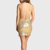 VESTIDO LORENZA CORTO - CHAMPAGNE