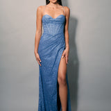 VESTIDO BIANCA - SMOKY BLUE