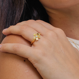 Anillo Gardenia Bañado en Oro