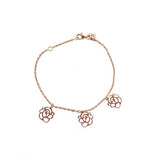 Pulsera Rosas Bañado en Oro Rosa