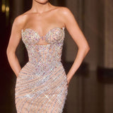VESTIDO LAST LIGHT IRIDESCENT-NUDE